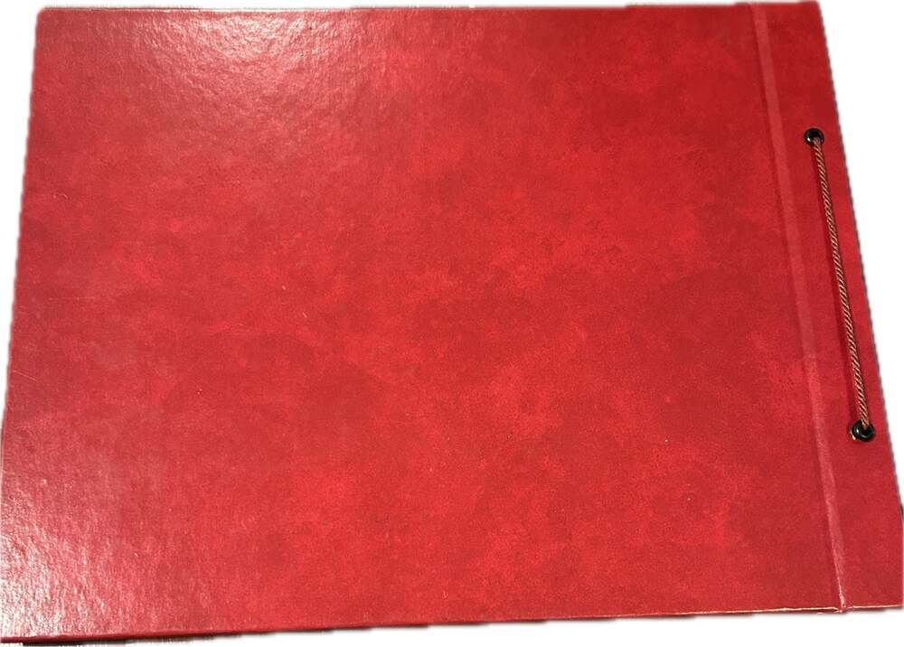 Vintage 1960s Red Faux Leather String-Tie Photo Album w/Gold Foil Detail - Picture 7 of 7
